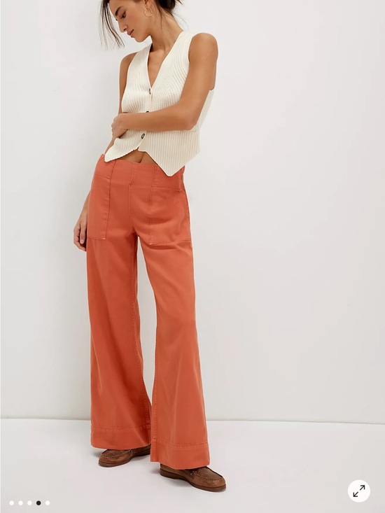 Free People Pants - Free People We The Free Breezy Denim Pull-On Jeans Red Mango Size Medium